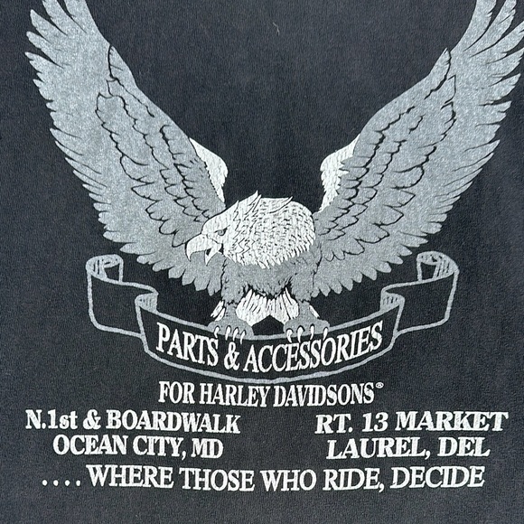 Vtg 1989 3D Emblem Harley Davidson Survivors Wolf LS t-shirt XL single stitch - Picture 8 of 13